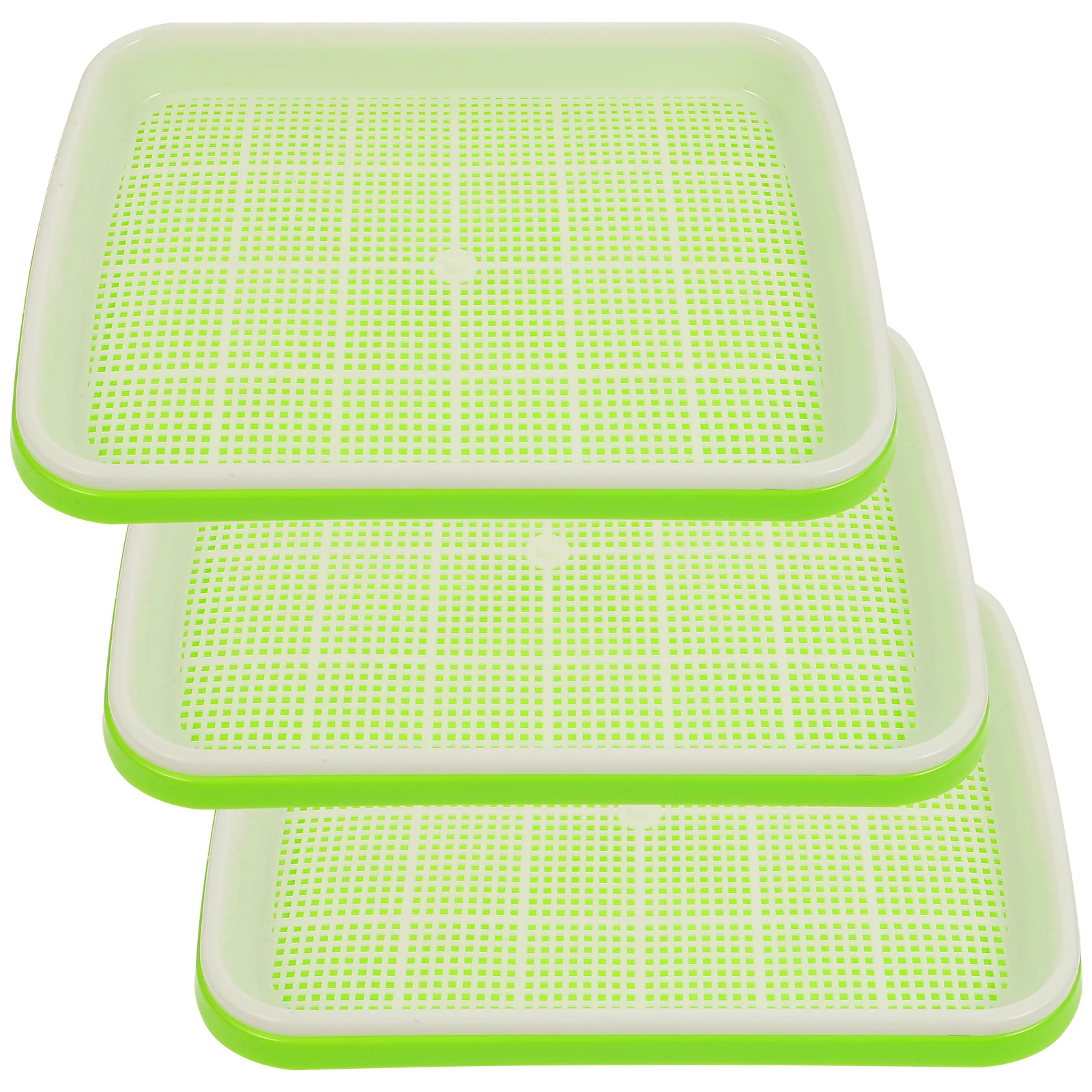 

3pcs Seedling Tray Hydroponic Nursery Trays Garden Planter Water Planting Lightweight Durable Plastic Grow Vegetables Reusable