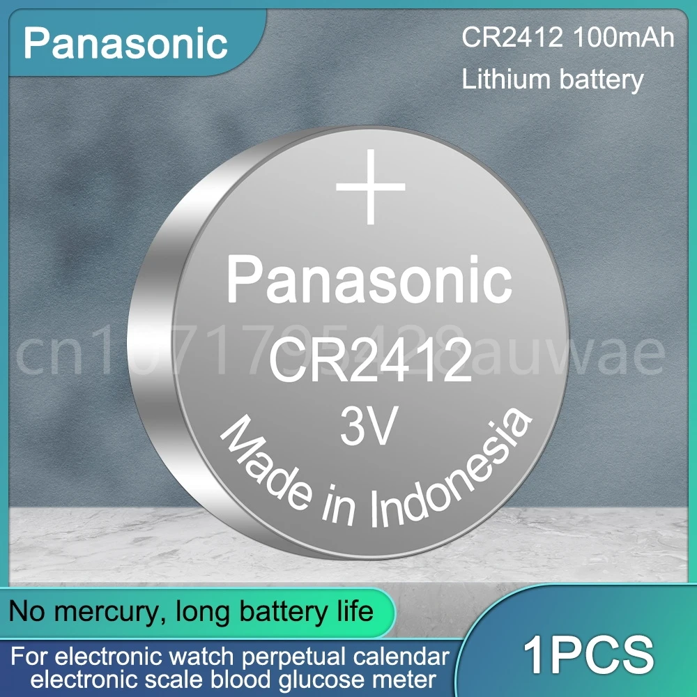 

1PCS Panasonic Original CR2412 3V 100mAh Button Cell Battery Lithium Coin Batteries for Car Controller Watch Key Fobs Toys