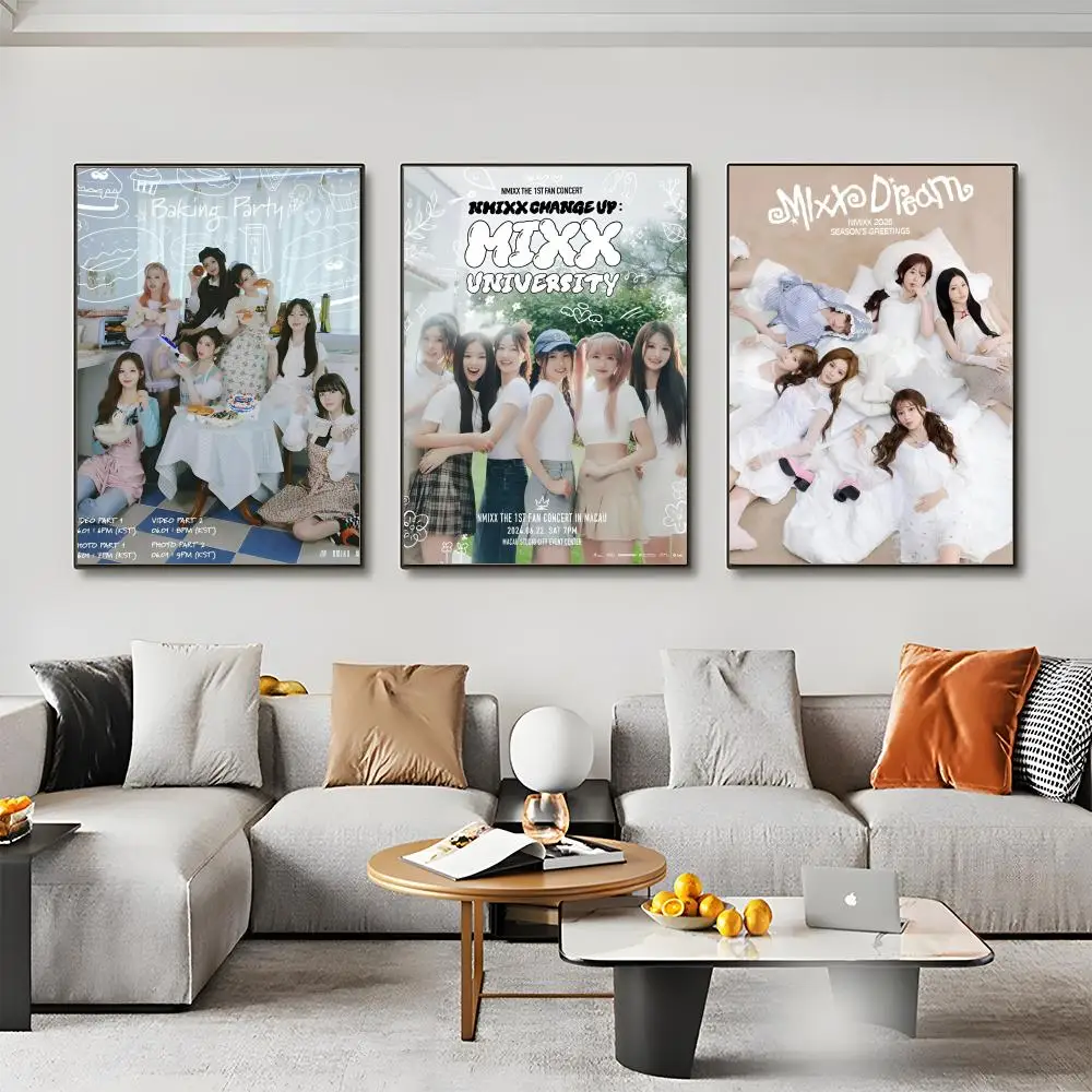 Famous Kpop N-NMIXX Poster Room Wall Art Decor Waterproof Stickers For Home Bar Bedroom Decoration