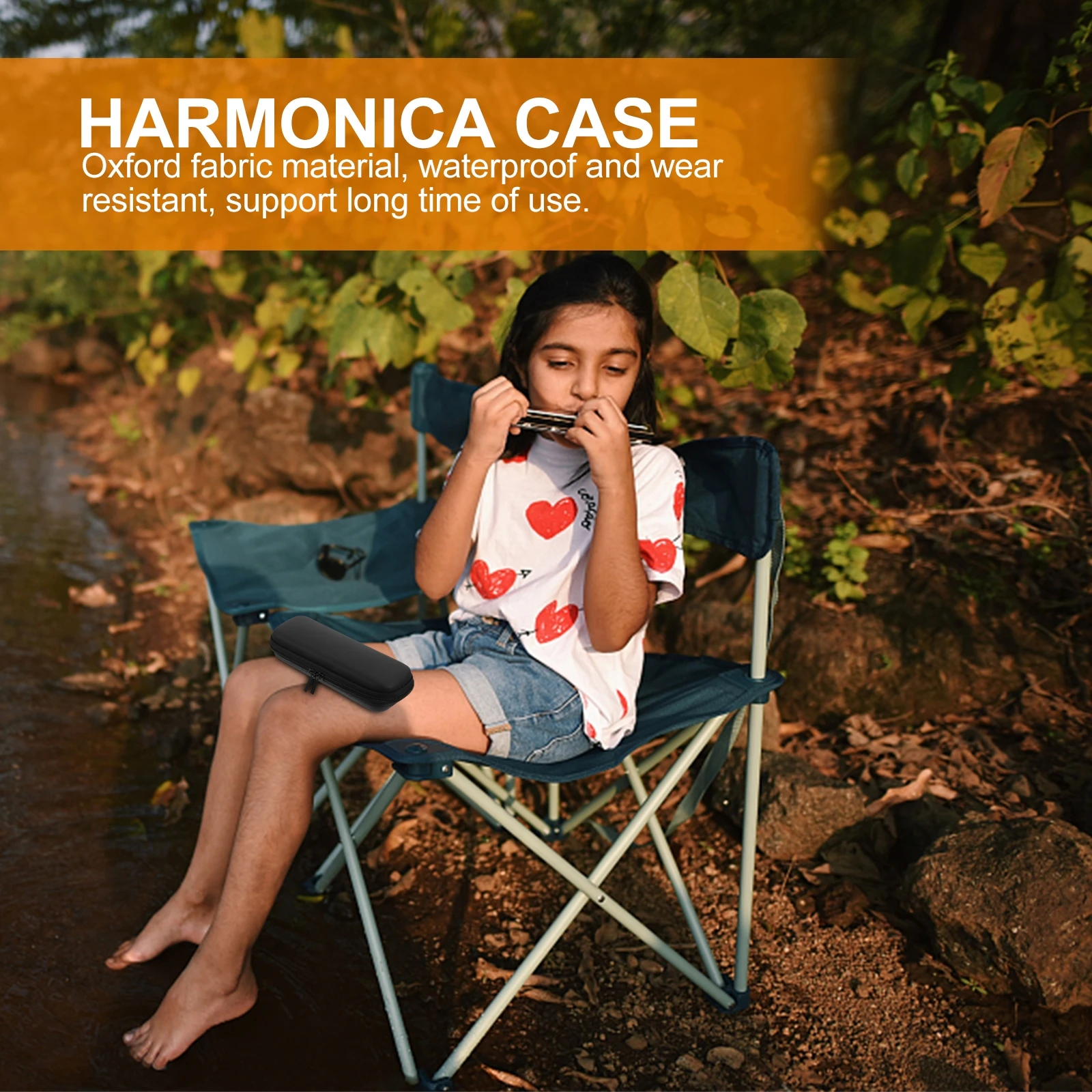 

Harmonica Case Bag Pouch Storage Container Oxford Cloth Waterproof Travel Portable Shockproof Dustproof Zipper for Family