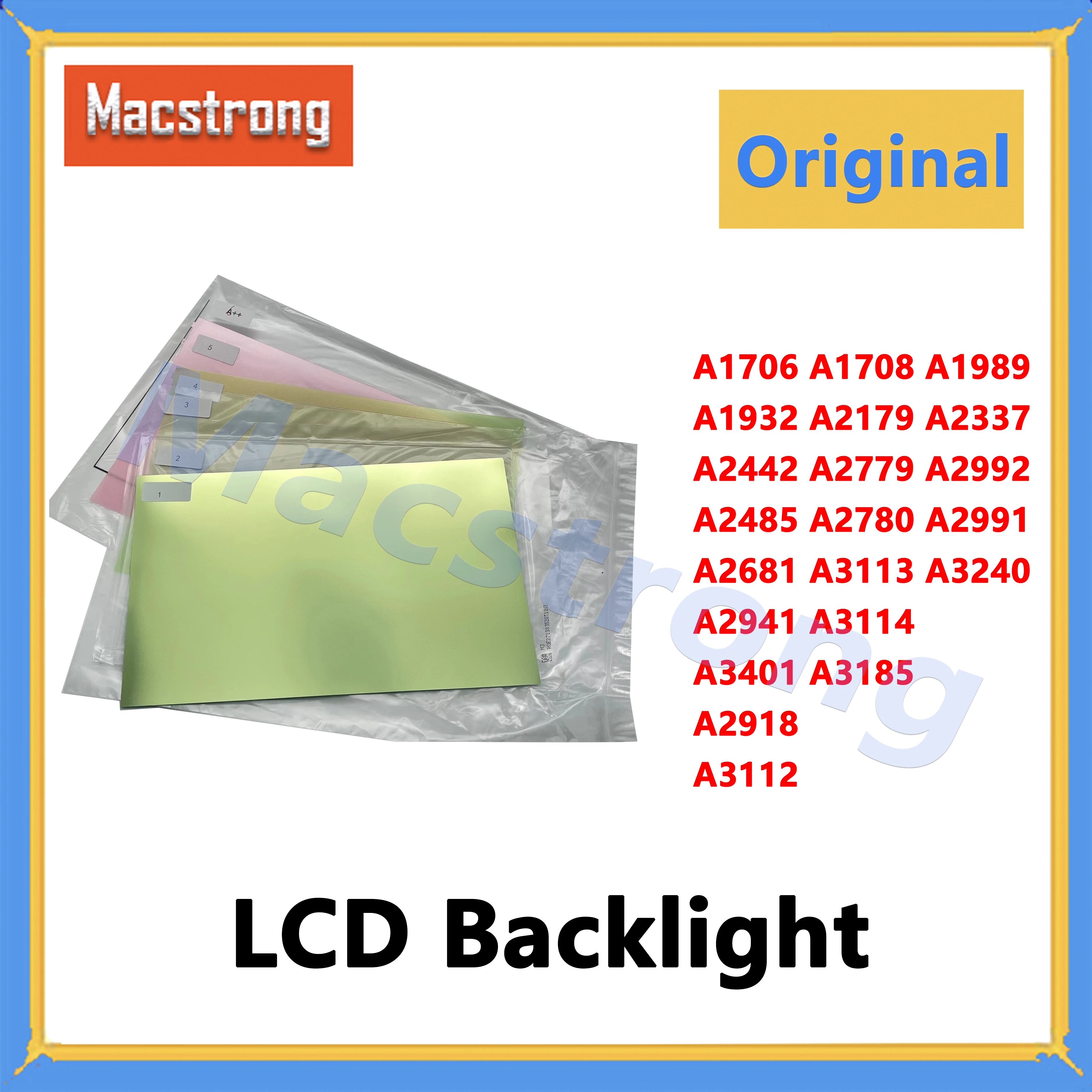 

Original LCD Backlight for Macbook Pro A1706 A2338 A2442 A2485 A3112 A3401 A3185 Air A2337 A2681 A2941 LCD Display Backlight
