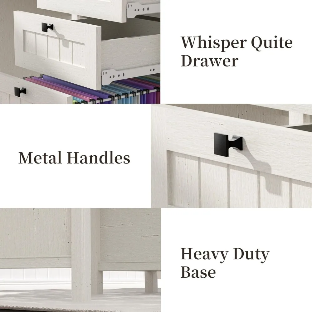 مكتب تنفيذي، مكتب كمبيوتر المزرعة مع أدراج وخزانة، مكتب منزلي لمساحة عمل الكتابة ودراسة العمل (أبيض، 45 بوصة) #6