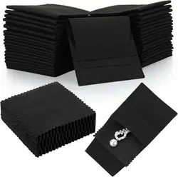 120 Pcs Microfiber Jewelry Pouch 8x8cm Jewelry Packaging Bag Luxury Gift Fixed Strap Envelope Style Packaging with Jewelry Clean