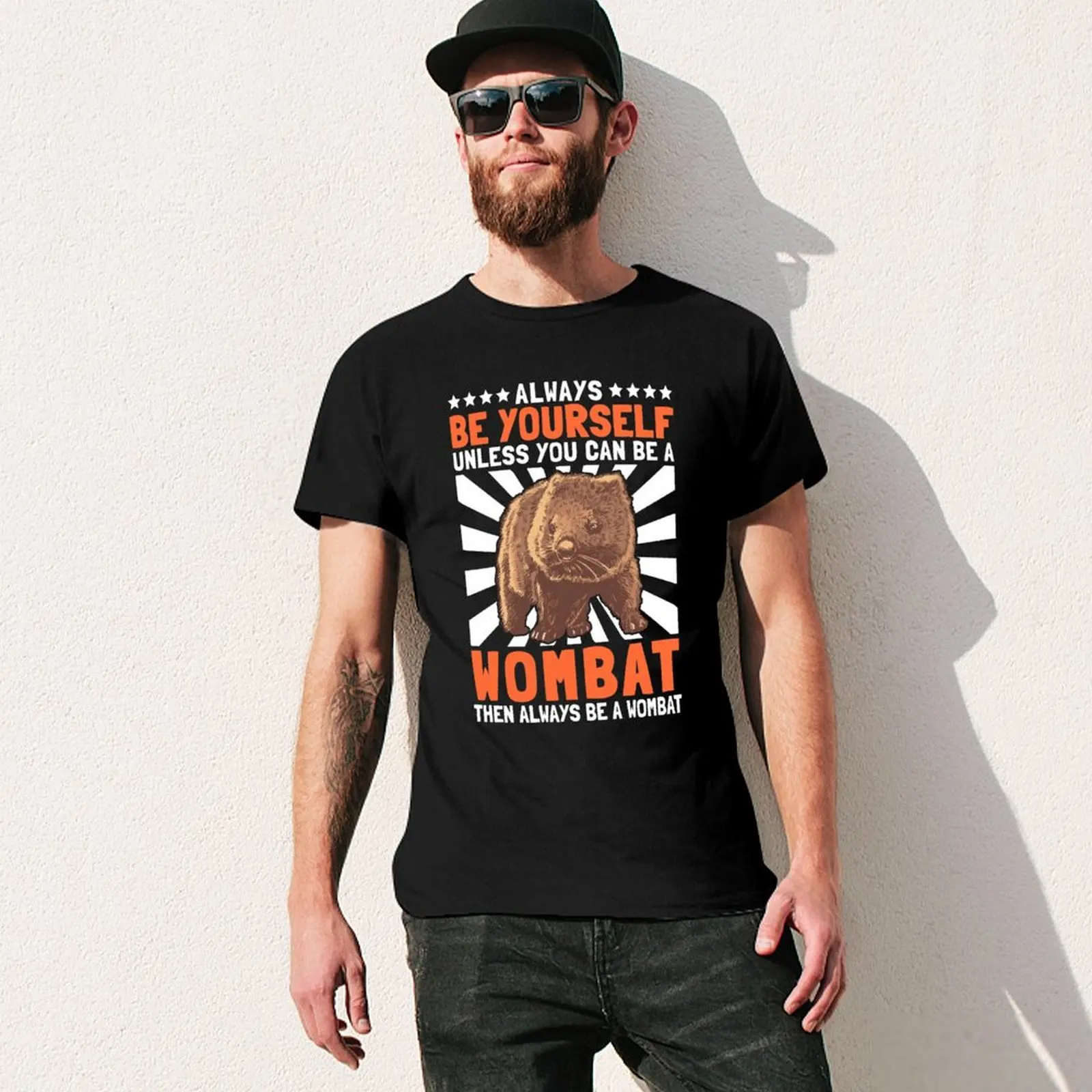 تي شيرت Wombat نفسك رحلة أستراليا الجرابي تي شيرت رجالي رخيص الثمن