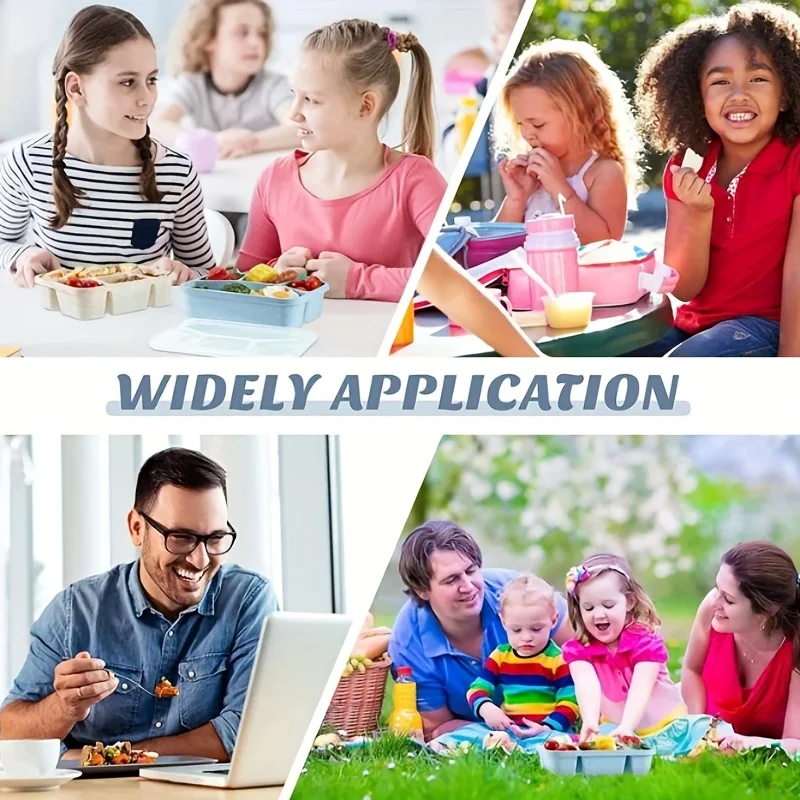 حاويات غداء بينتّو للبالغين والأطفال ، صندوق بينتّو للراحة ، غسالة صحون ميكروويف آمنة ، 4 شبكات