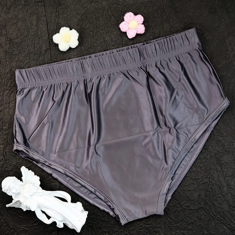 Unisex Oil Glossy Shiny Ice Silk Satin Lingerie Tight Elastic Panties Plus Size Underwear Soft Silky Sexy Briefs image 5