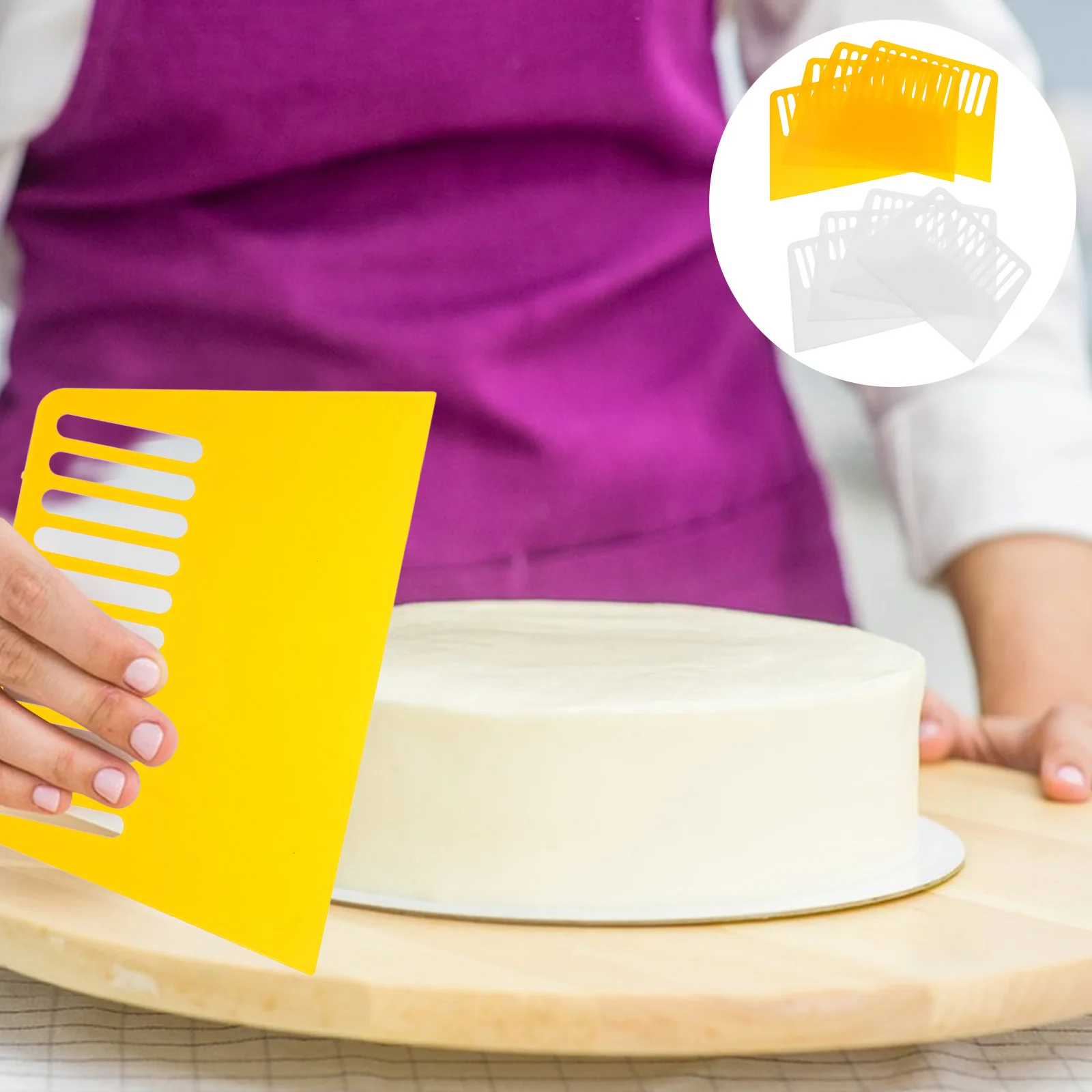 

8Pcs Dough Scraper Cutter Bench Scraper Kitchen Gadget Multi Function Baking Pastry Bread Pizza Cutter Cream Spreader