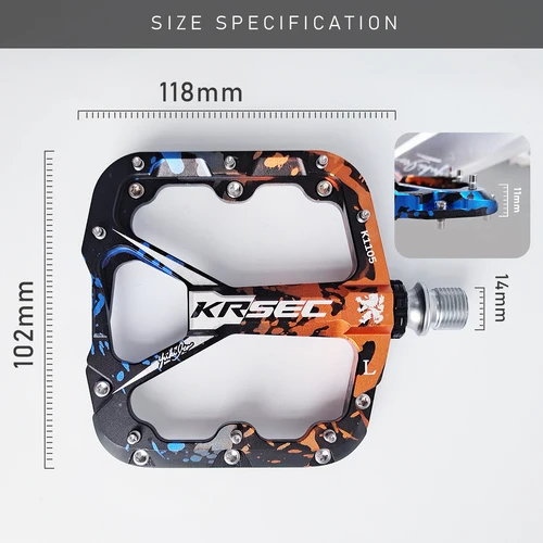 Imagen 2 del producto Pedales KRSEC 1105 BMX ROAD MTB aleación de aluminio antideslizante Pedal de bicicleta policromado accesorios de ciclismo