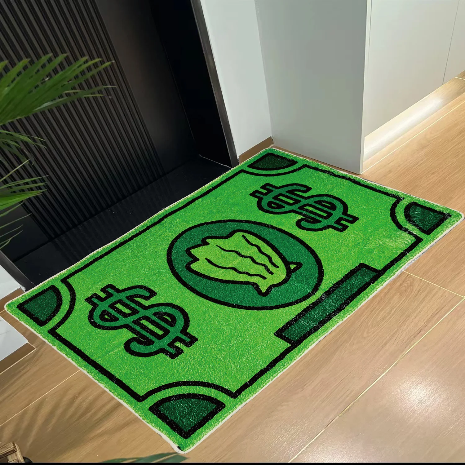 VIKAMA Dollar Sign Pattern Rug Non-Slip Soft Floor Mat For Living Room Bedroom Kitchen Home Carpet Decor