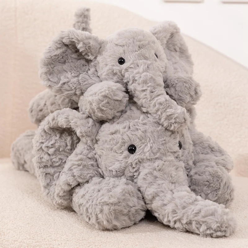 35cm/50cm Lie Prone Elephant Plush Toys Soft Fluffy Peluche Elephant Pillow Baby Appease Doll For Sleeping Lovely Home Decor