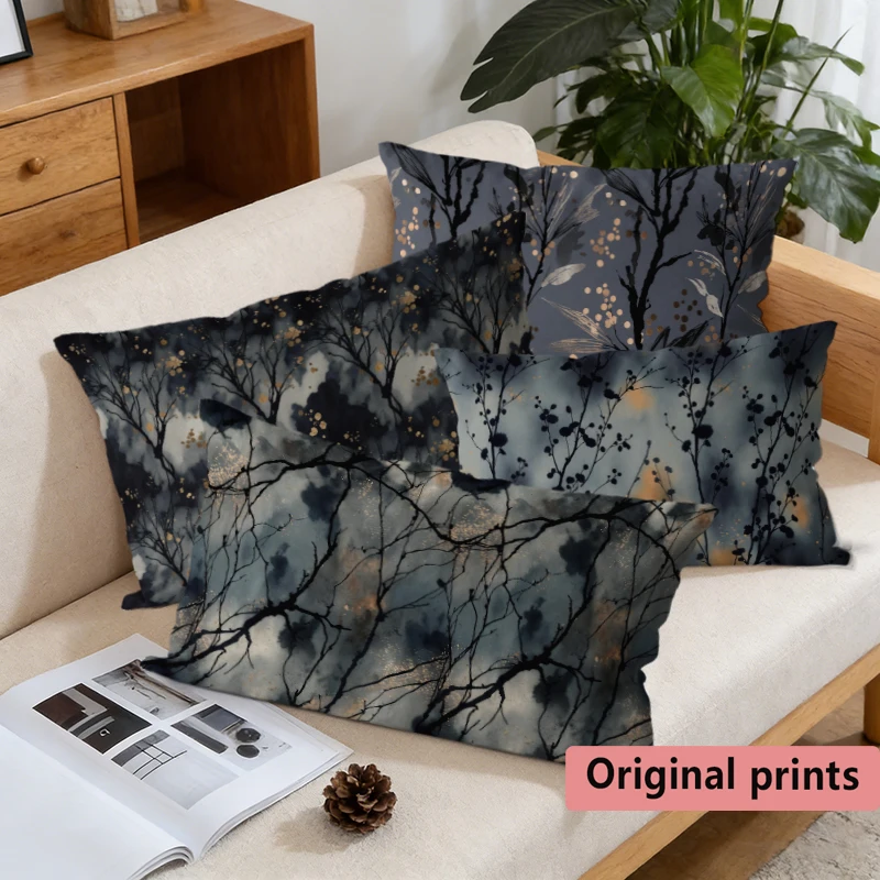 Dark Forest Branch Lumbar Pillow Covers Suitable For Sofa Bedroom Car Pillow Cover Cushion Rectangular Back Cushion