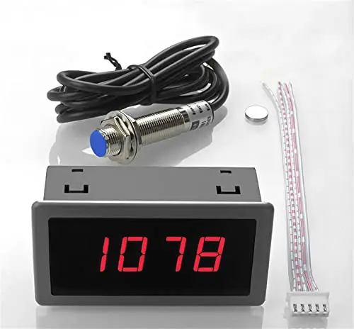 12V-24V Digital Tachometer Red LED RPM Meter Gauge with Proximity Switch Sensor