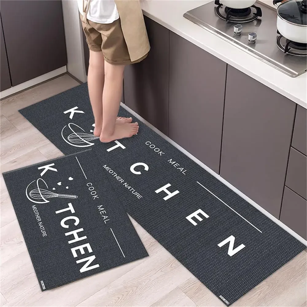 Kitchen Absorbent Mat Non-Slip Waterproof Wipeable Comfort Standing Kitchen Rugs and Mats Wipeable Washable Long Strip Carpet