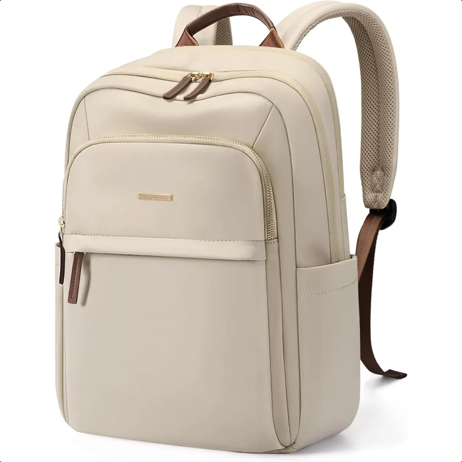Zaino da viaggio per escursionismo per donna Casual Busin Weekender Borsa per laptop multistrato da 16 pollici albicocca