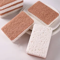 6Pc/Set Natural Scrub Sponges Dish Washing Sponge Safe Natural Sisal Wood Pulp Cotton Microfiber Sponge Kitchen Sponge Household