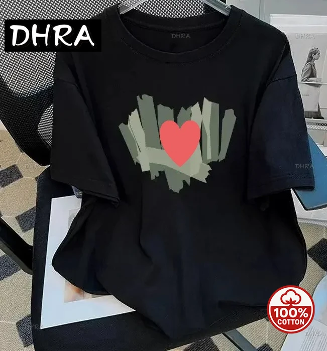 الأبيض القطن الخالص تي شيرت المرأة قصيرة الأكمام الصيف جديد فضفاض عادية نصف كم تي شيرت الجولة الرقبة ملابس علوية جماليات #1