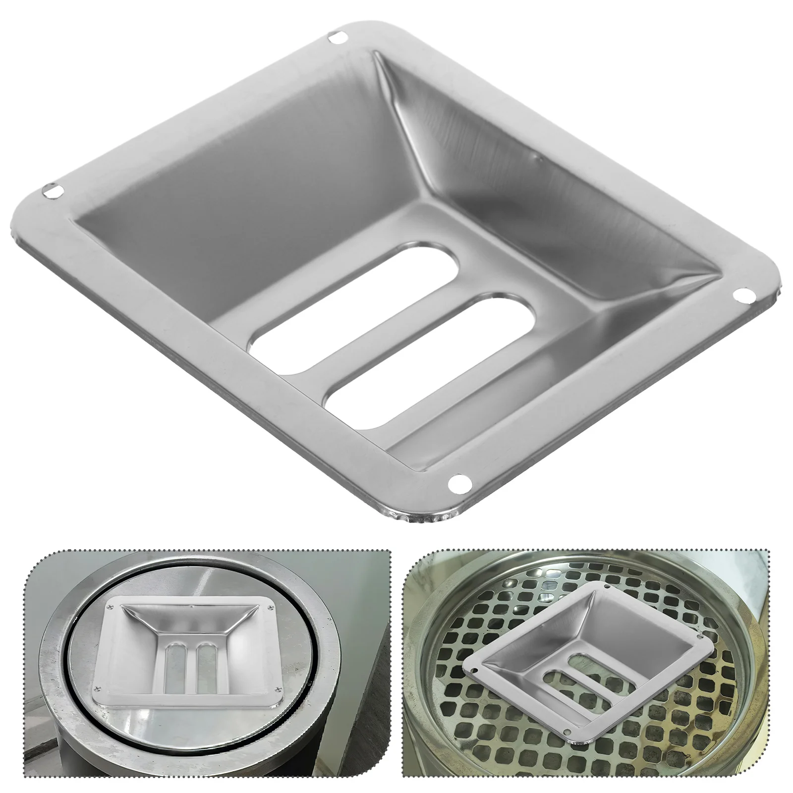 

2-Slot Outdoor Ashtray For Trash Can Stainless Steel Cigarette Butt Receptacle Garbage Bin Attachment Weatherproof Metal Ash