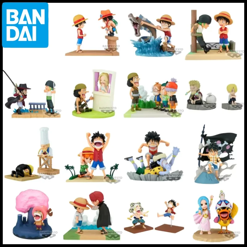 In Stock Bandai One Piece Wcf Log Stories Luffy Shanks Lord Of The Coast Zoro Mihawk Usopp Kaya Anime Figures Gift Toy