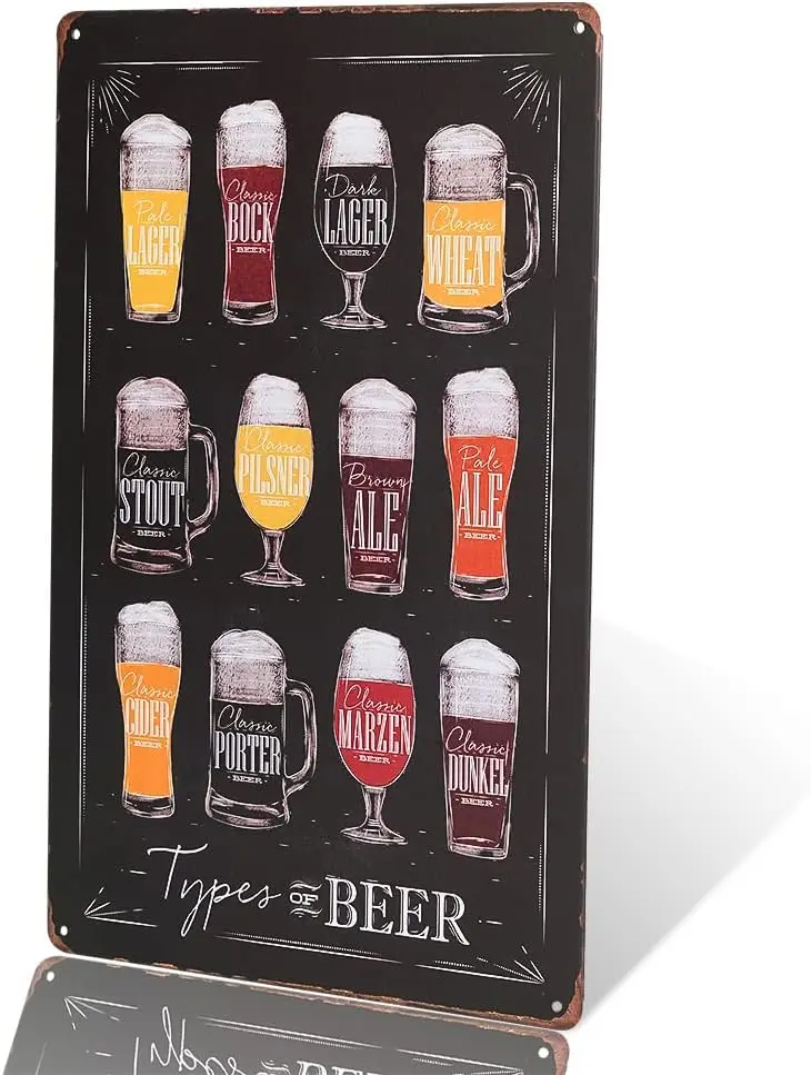dingleiever-Types of beer sign vintage hanging poster House Cafe Restaurant home art painting sign