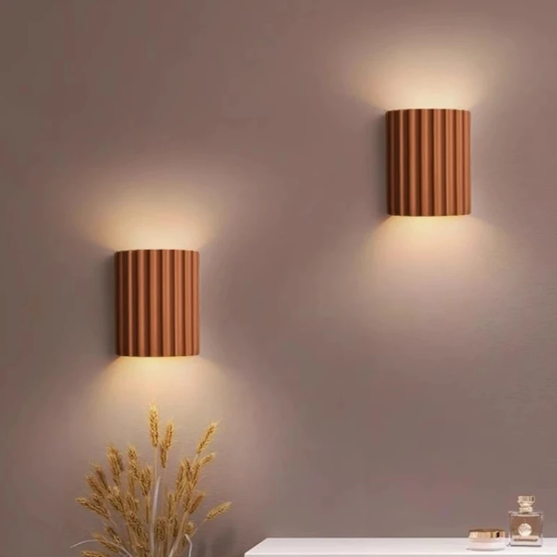Creative Macaron LED Wall Lamp Nordic Minimalist Bedroom Headboard Corridor Foyer Living Room Background Wall Decorative Light