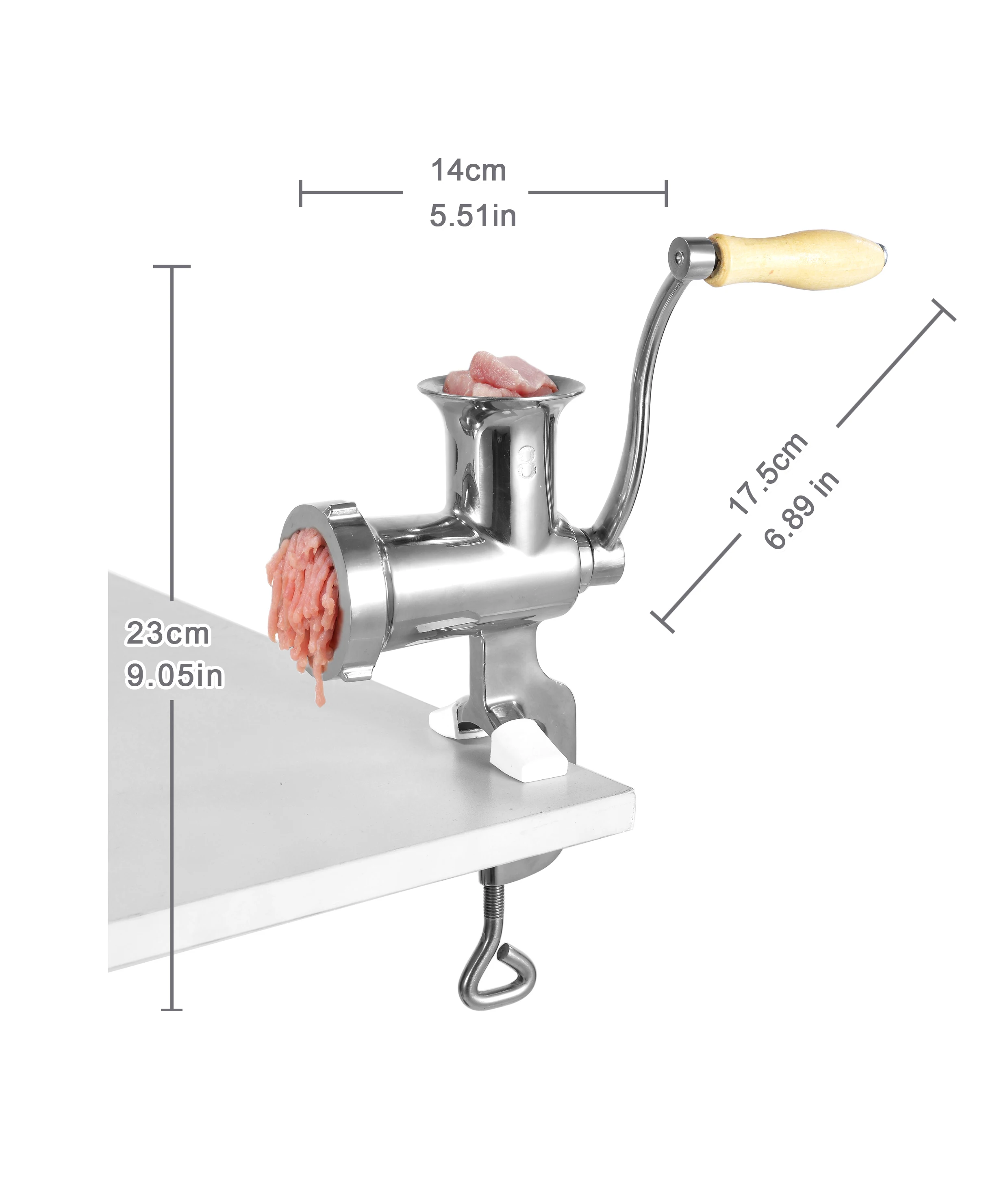 Manual Meat Grinder Stainless Steel Hand Crank Meat Grinding Machine Sausage Stuffer Filler Household Pork Mincer Sausage Maker