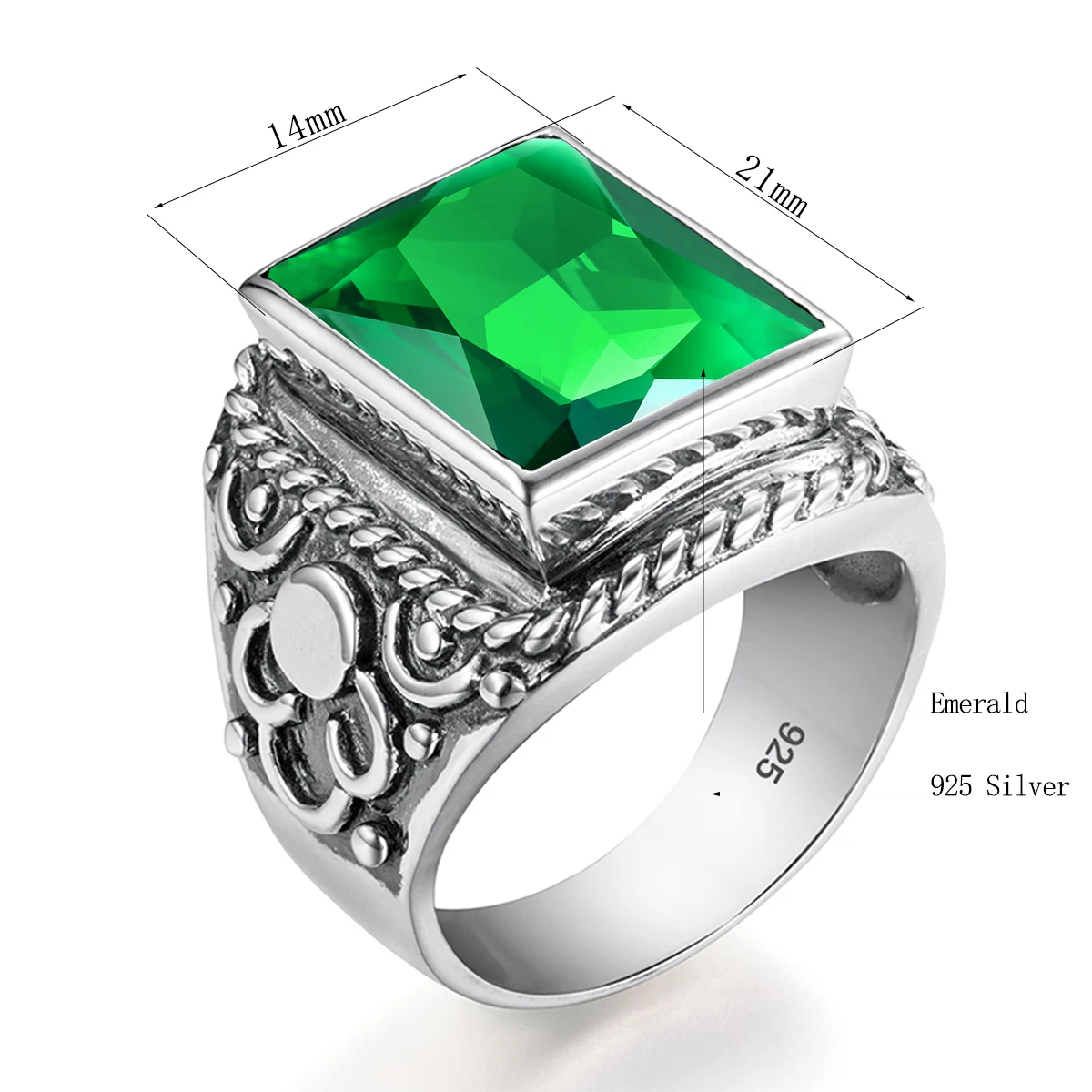 Echt 925 Sterling Silber Schwere Signet Ringe Männer der Massiven Amethyst 12*16mm Stein Party Männlichen Vintage Schmuck geschenk Für Mann Top