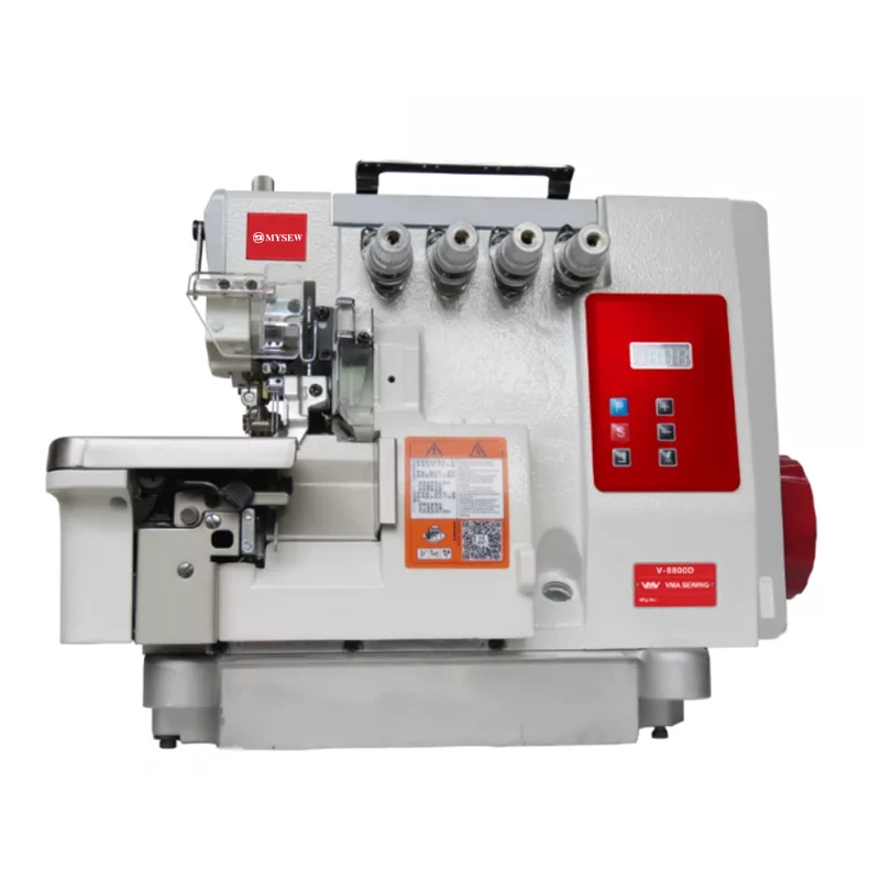 V-8800DS portátil industrial quatro fios tapetes de acionamento direto tapete camisola agulha braçadeira jack colar overlock máquina de costura