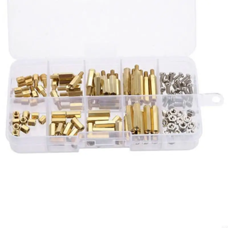 

462D Stainless Steel Screw Nut and Brass Hexagonal Spacer Set for Electronics Assembly Precisions Machinery