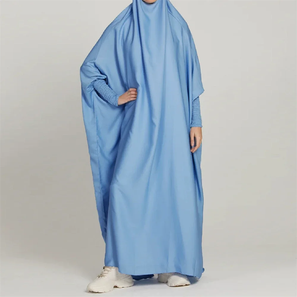 Muslim Women Prayer Garment One Piece Prayer Dress Overhead Hooded Abaya Eid Ramadan Islamic Clothing Dubai Kaftan Burqa Modest