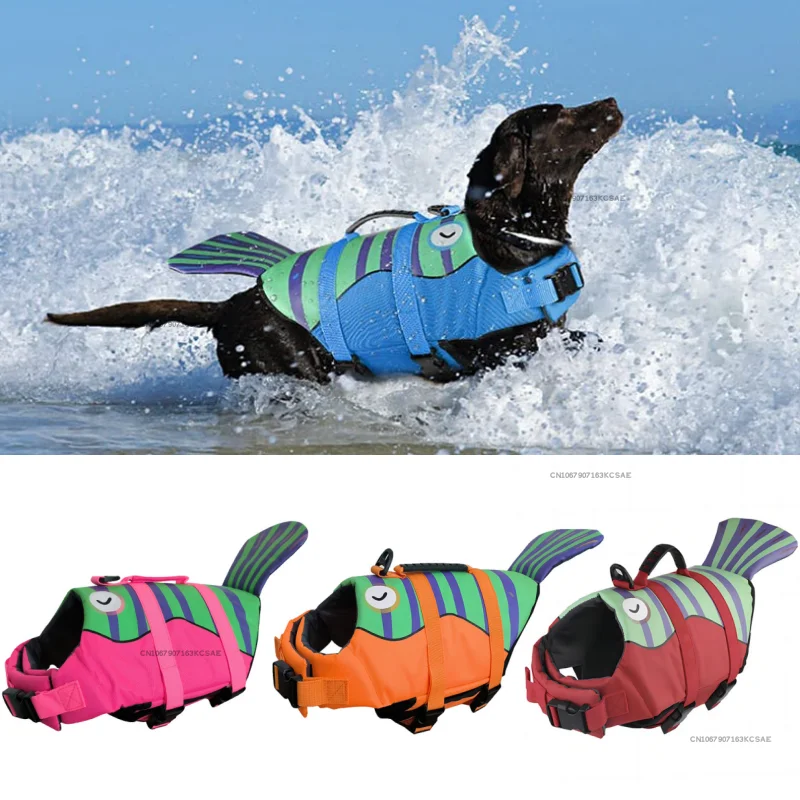 Pet Dog Life Jacket Vest Clothes Enhanced Buoyancy Dogs Swimming Clothes Safety Vest with Handle for Medium Large Dogs Surfing