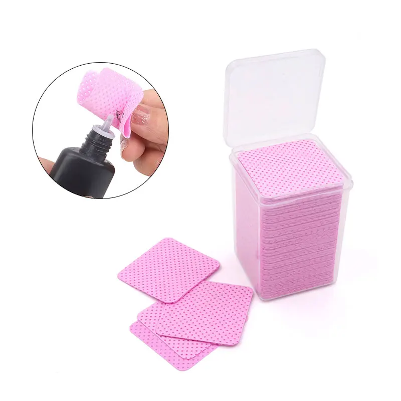 200PCS/Box Eyelash Glue Remover Cotton Wipe Mouth Of The Glue Bottle Prevent Clogging Lash Extension Lint-Free Cleaner Pads