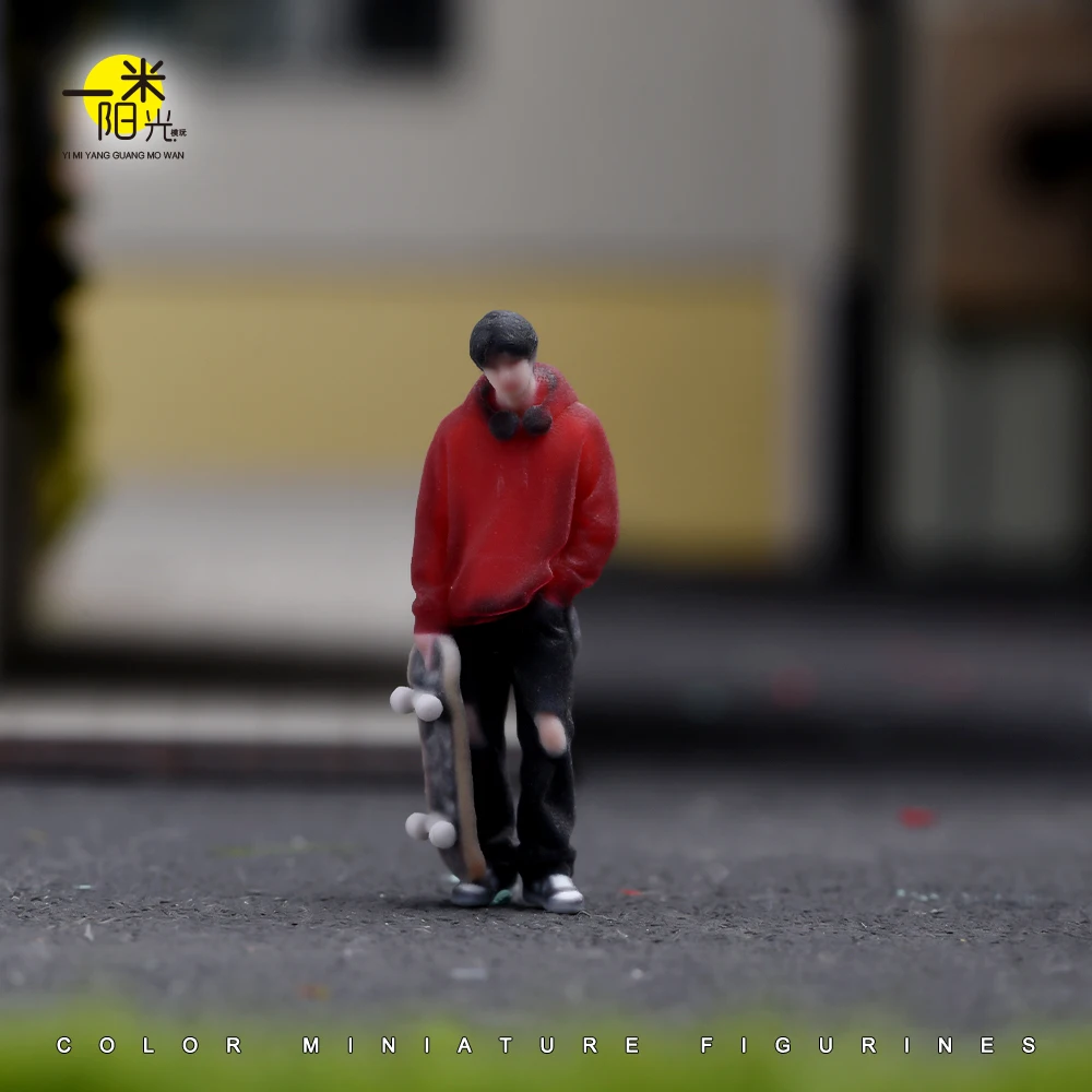 3D Printed 1/64 Mini Fashion Male Female Pet Dog Figure Diorama Street Scene Prop Accessories for Cars Table Photography