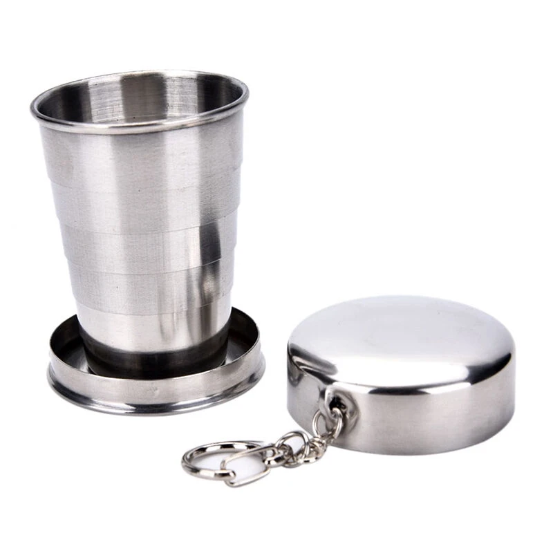 Stainless Steel Portable Travel Folding Collapsible Cup Outdoor Drinking Telescopic Cup