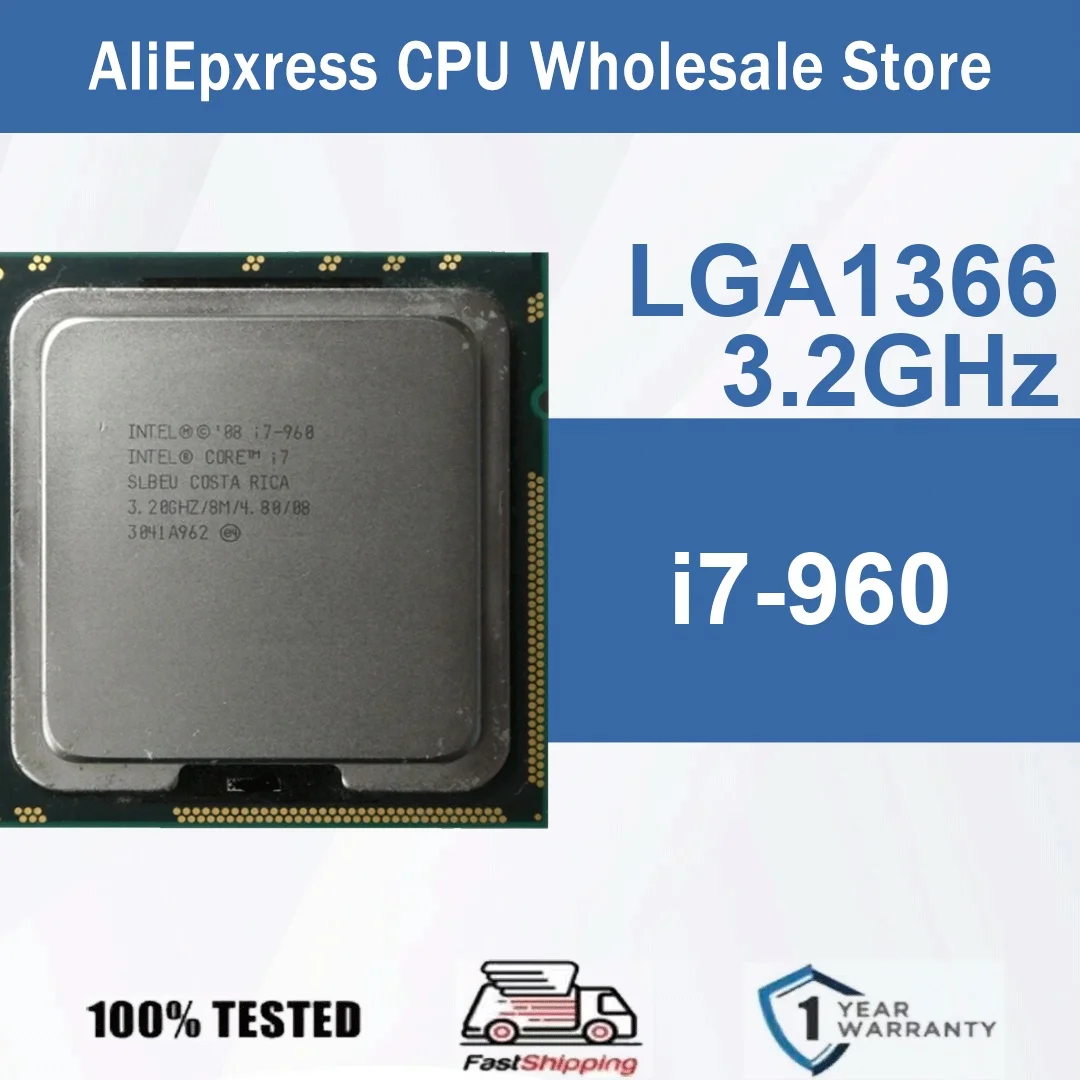 Intel Core i7-960 4 Núcleos 8 Threads 3.2GHz 130W 8MB Cache 45nm Nehalem DDR3-800/1066/1333 MHz SLBFP LGA 1366