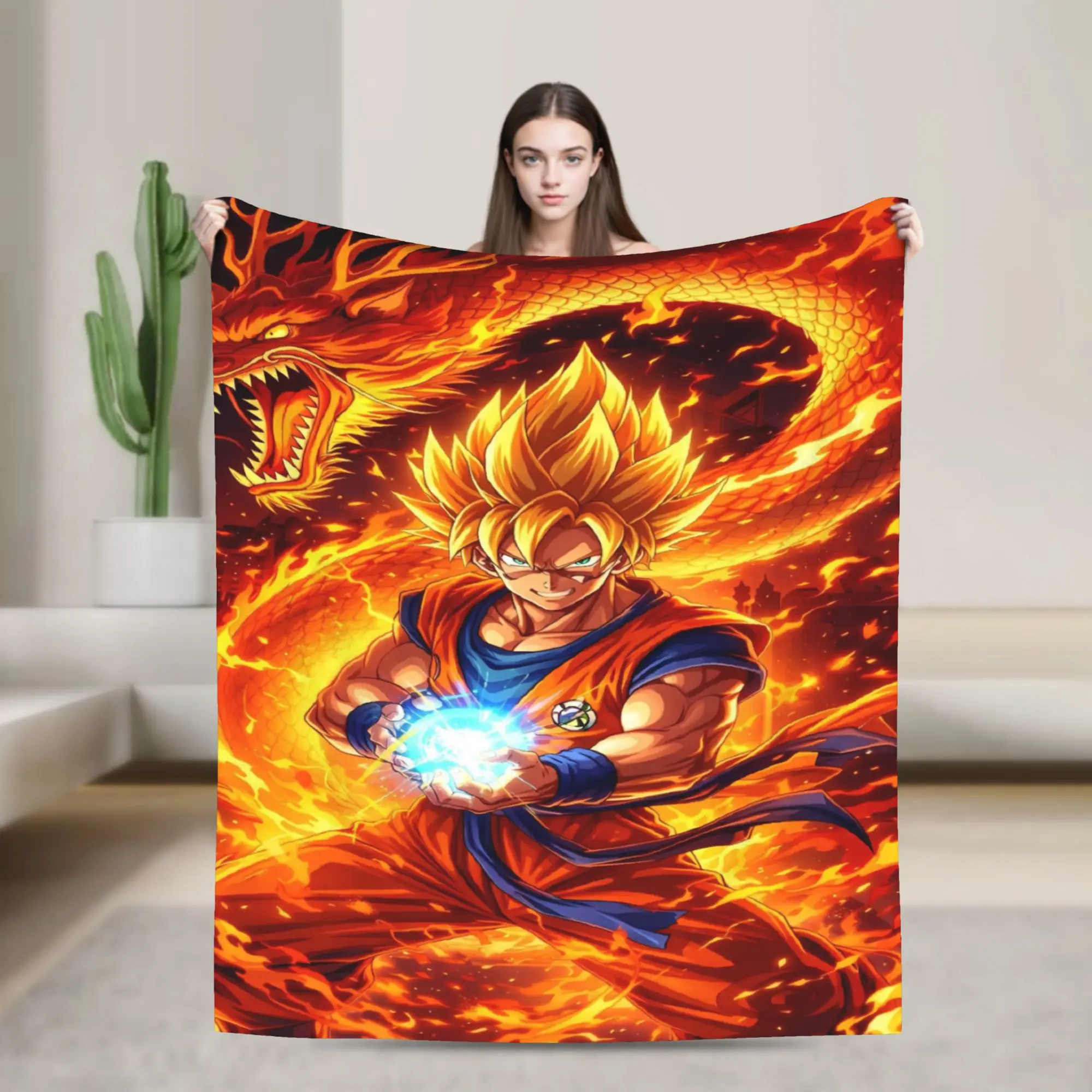 3D Japanese Anime D-Dragon B-Ball Plush Blankets Kids Flannel Throw Blanket For Couch Chair Sofa Bed Warm Quality Bedspread Gift