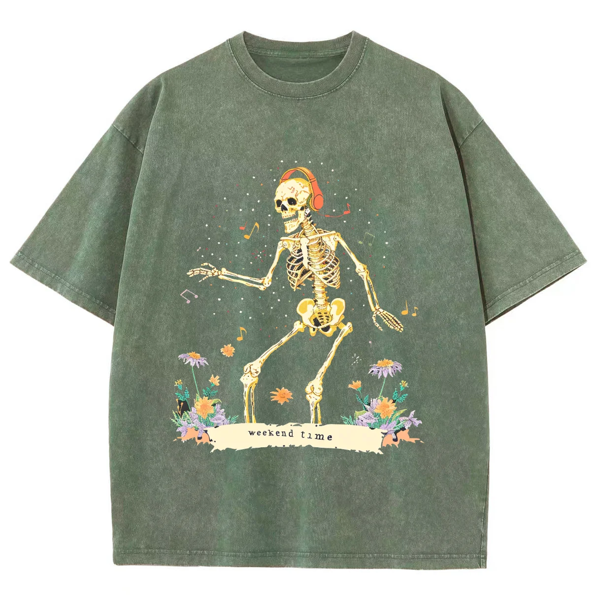 Stampa teschio stampa Retro T-Phirt Drop-Phoulder Sleeve uomo donna Vintage magliette a maniche corte tinta unita Hip Hop T-shirt allentate