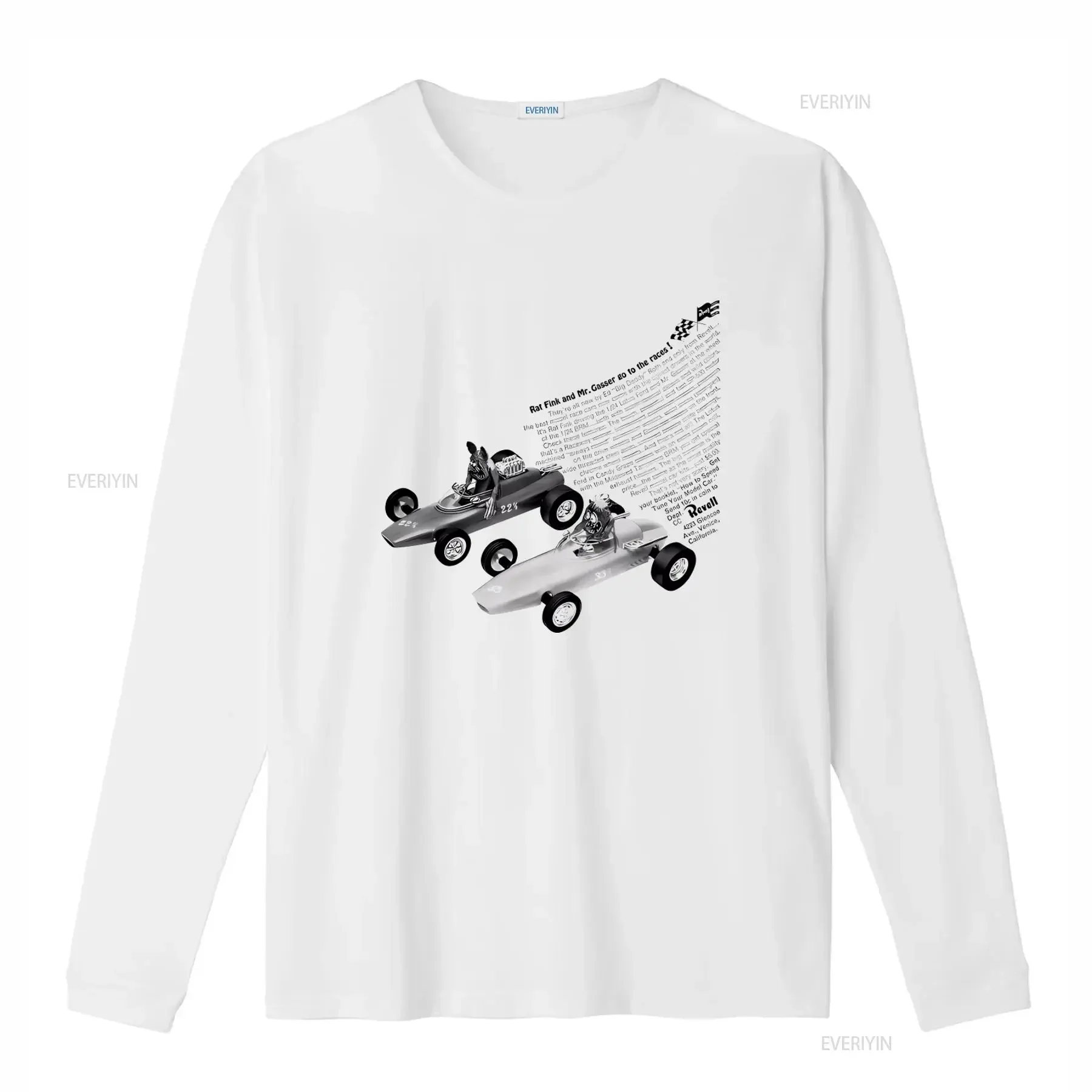 Revell Ad Inspired Hot Rod T Shirt Mr Gasser Rat Fink Cotton for Drag Race Fans vintage Washed streetwear Soft Breathable