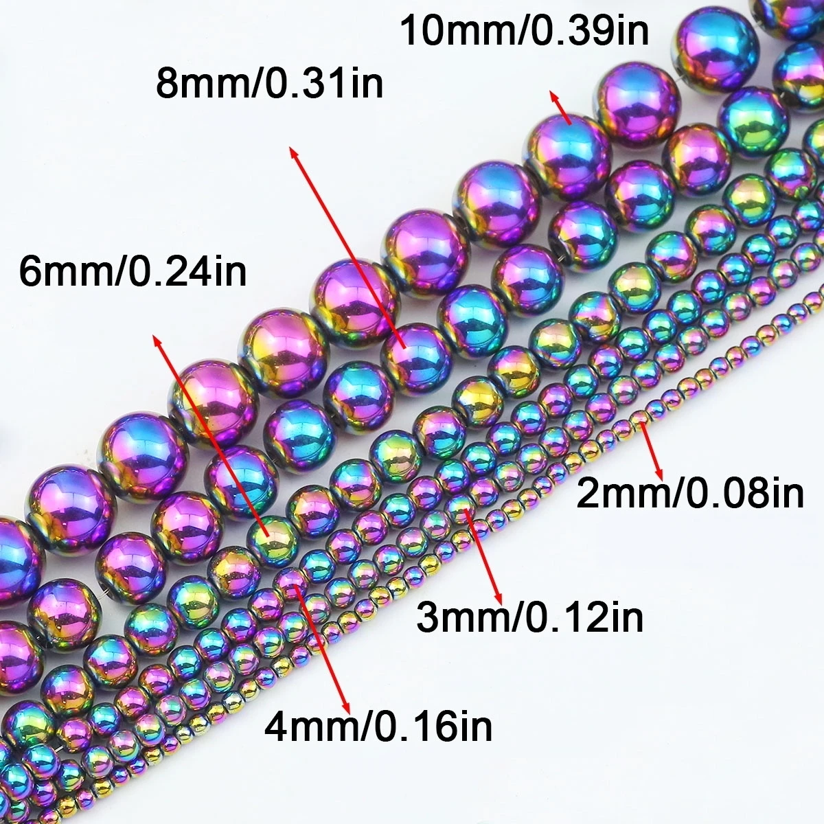 35-173pcs Colorful 2-10mm Hematite Natural Stones Spacer Loose Beads For Jewelry Making DIY Bracelet Necklace Accessories