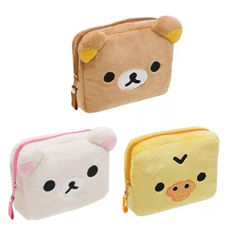 Rilakkuma Korilakkuma Plush Multi Case Cute Makeup Organizer Storage Bag Cartoon Bear Kawaii Cosmetic Bags Vanity Beauty Case