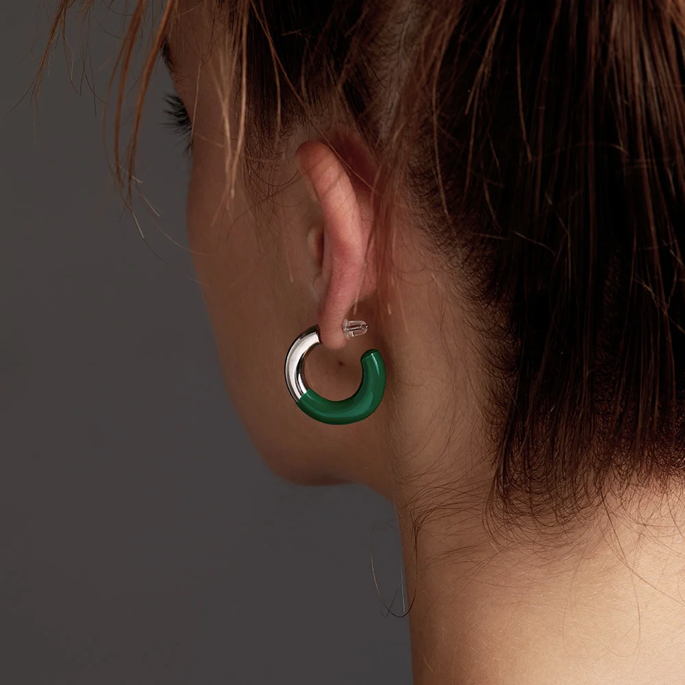 

ENFASHION Colorful Epoxy Earrings For Women Stainless Steel Stud Eearings Gold Color Brincos Fashion Jewelry Christmas E211310