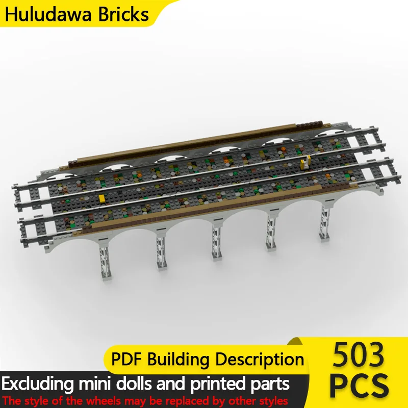 

Модель City Street View MOC, строительные кирпичи, поезд, трек, мост, модульная технология, детские праздничные подарки, сборные игрушки, костюм