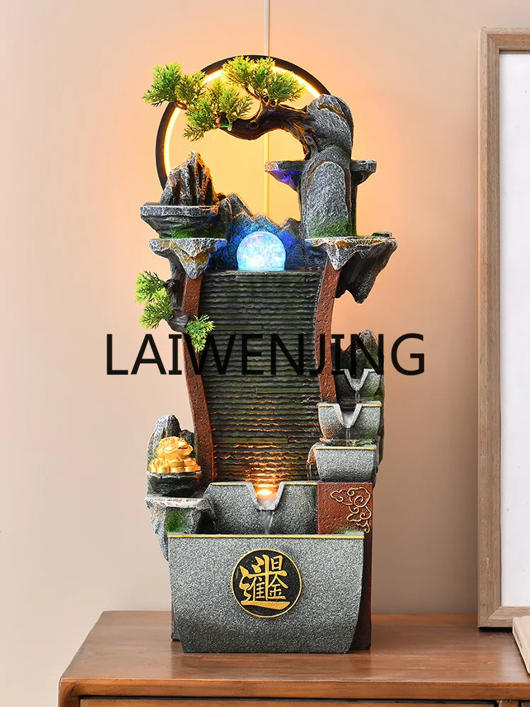 Daily Gold Feng Shui Fountain Decoration Living Room Desktop Lucky Circulating Water Indoor Desk Fengshui Ball