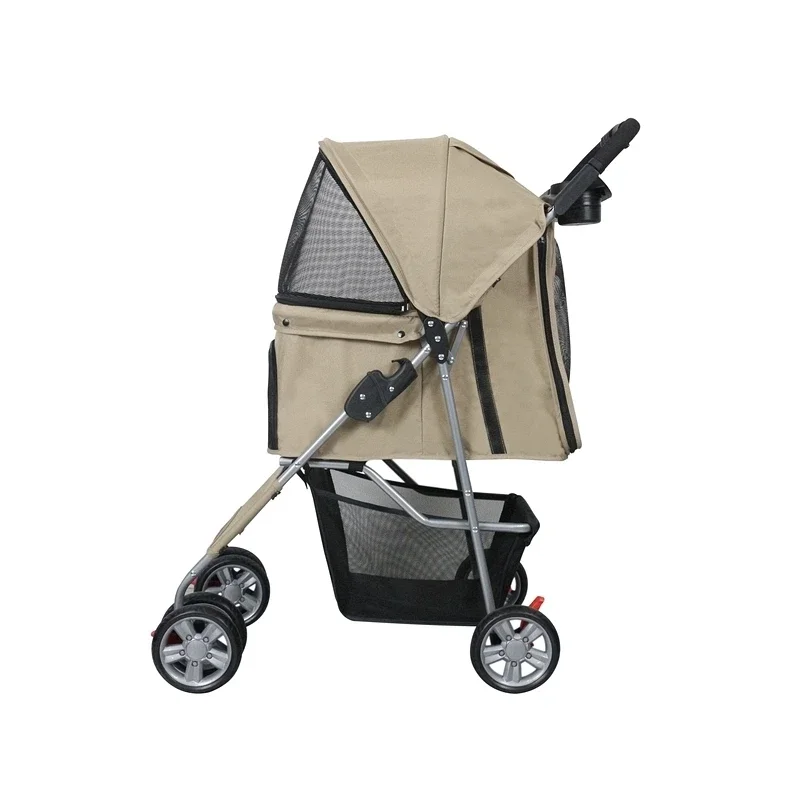 aHot Selling Lightweight Foldable 4-Wheel Pet Stroller Comfortable Waterproof for Cats Dogs Outdoor Use Direct From Manufacturer