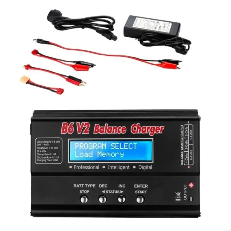 

B6V2 Эффективное зарядное устройство для батареи 80W 6A для NIMD NIMH LIHV FIUNTER 24BB