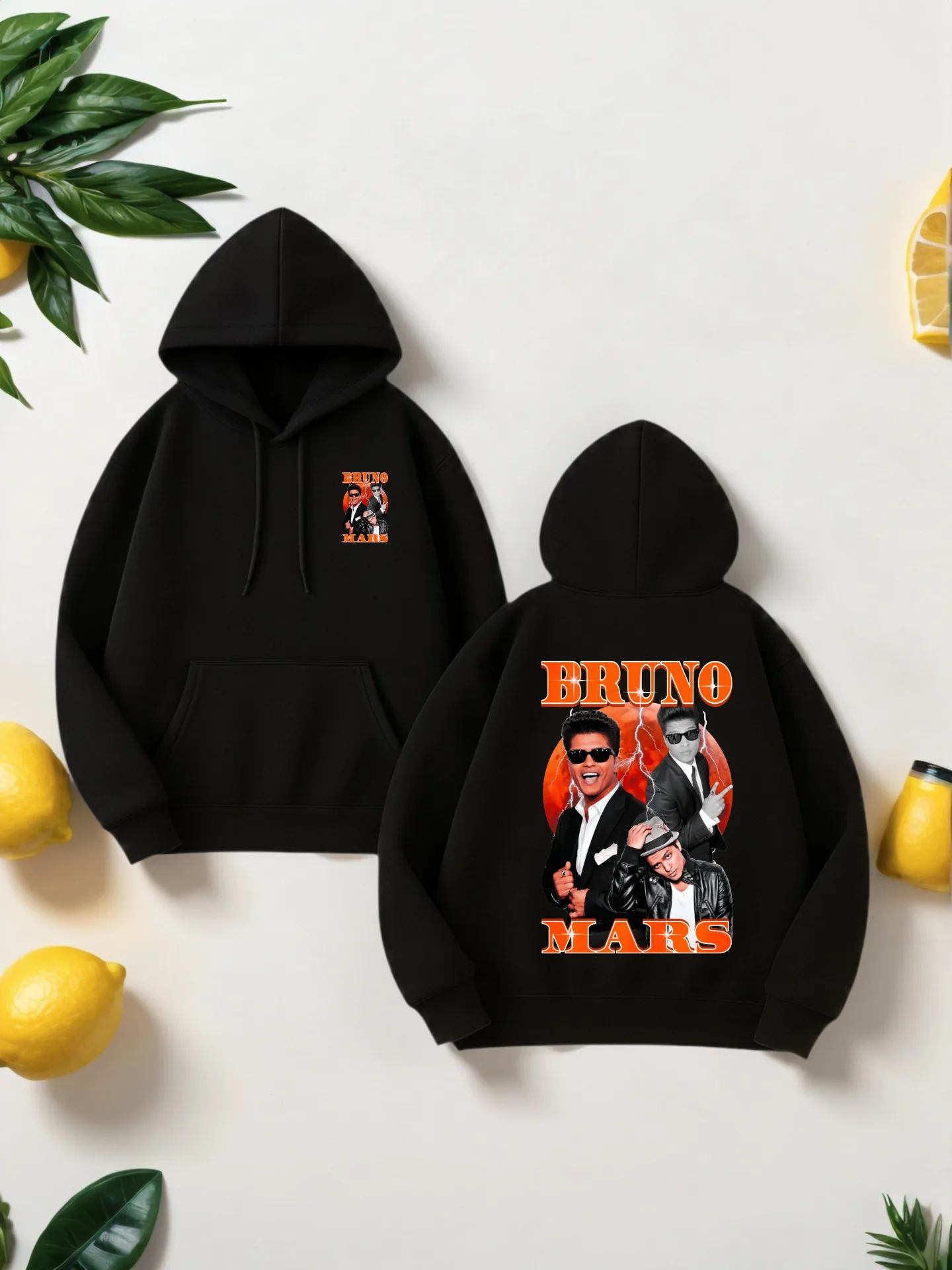 

Men's Graphic Hoodie, Bruno Mars Print, Casual Style, Soft Fabric, For Everyday Wear, For Young Men