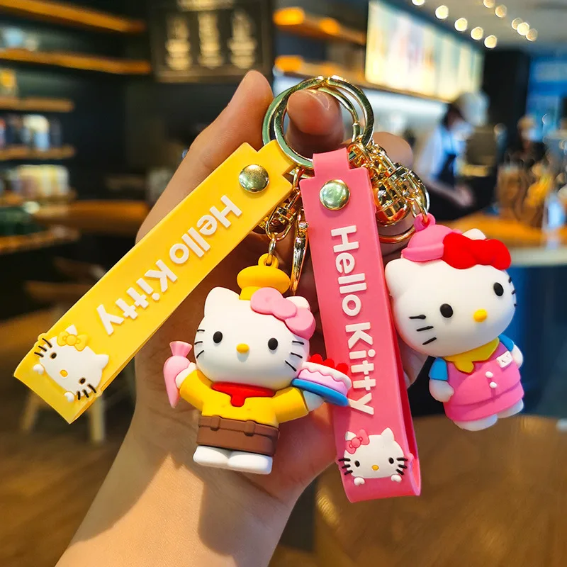 Bowknot Kt Cartoon Cute Cat Keychain Hanging Decoration Doll Schoolbag Creative Car Keychain Personalized Gifts Y2k Fashion Toys