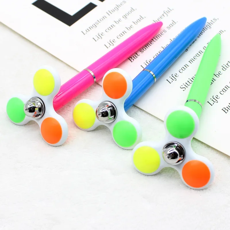 20PCS Multifunctional Colorful Rotating Twisting Fingertip Gyroscope Pen Creative Office Stationery Decompression Toy Ball Pen
