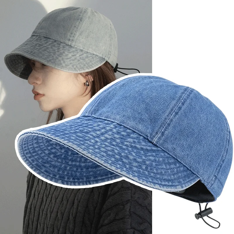 

Summer Sunshade Hat for Men Sports Running Sweat Baseball Drawstring Adjustable Cap Male Women Kpop Solid Bone Fisherman Hat