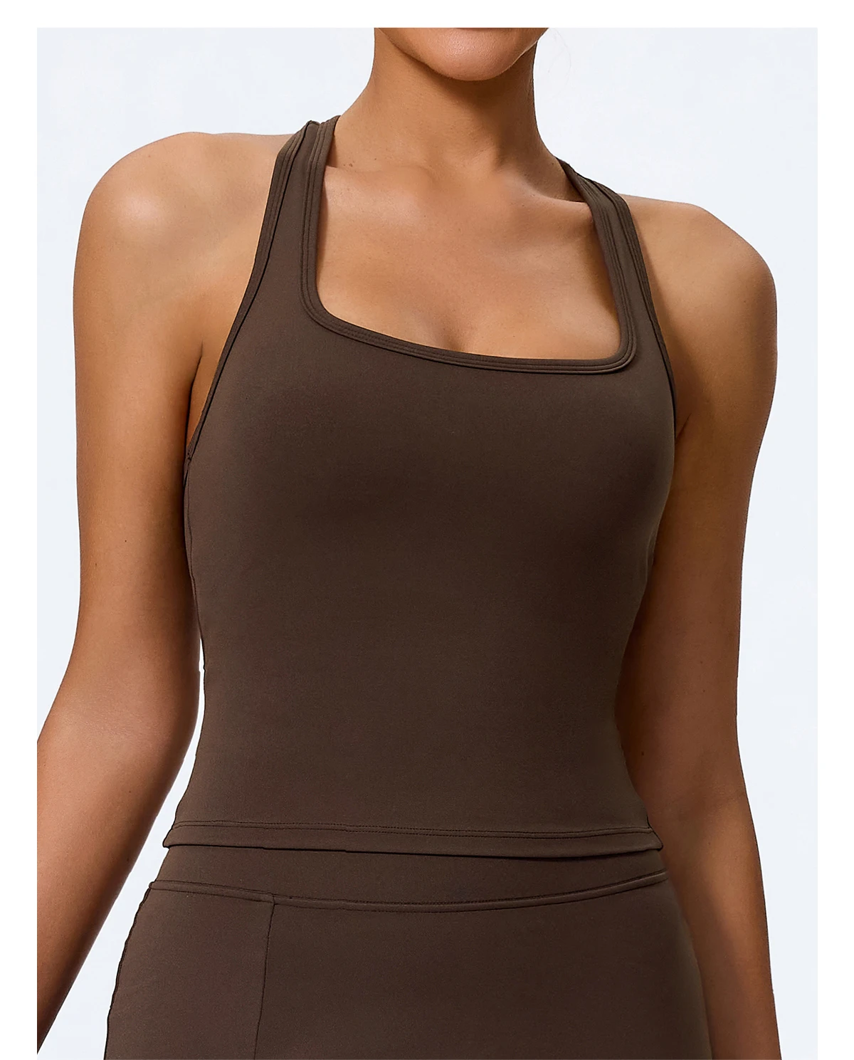 Hearuisavy Sommer Stoßfestes Yoga-Top Lauf-Tanktop für Damen Fitness Schnelltrocknende Trainingsweste Ärmelloses Sport-Top für Frauen – Detail 8