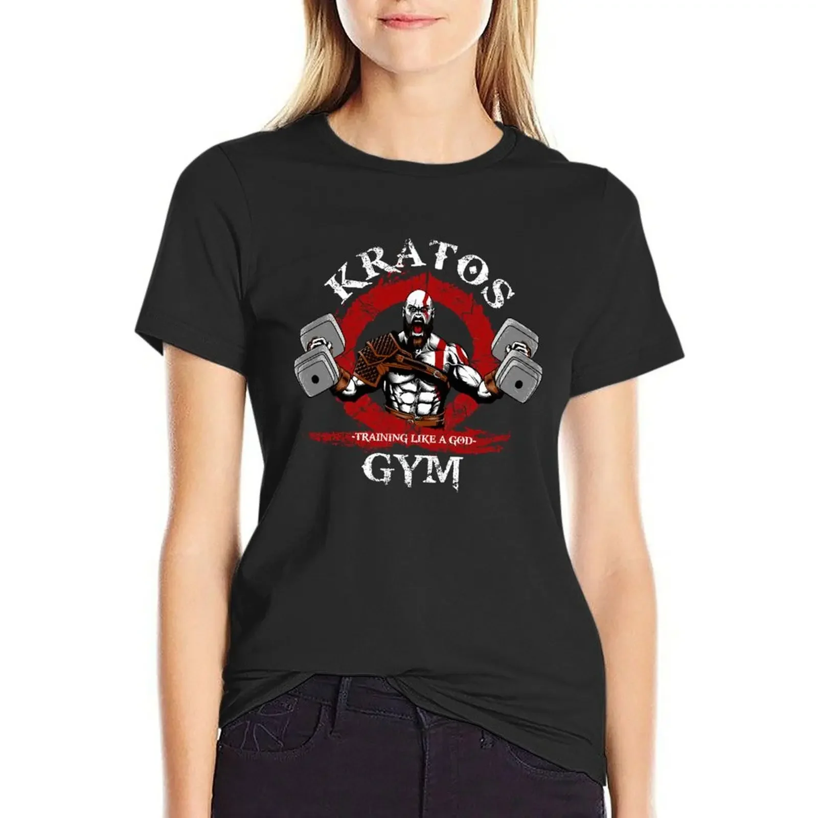 

Kratos gym -Tshirt T-Shirt tops customizeds plus sizes rock and roll t shirts for Women
